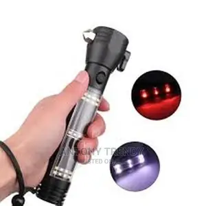 Solar Powered Self Defence Led Flashlight Torch With Alarm