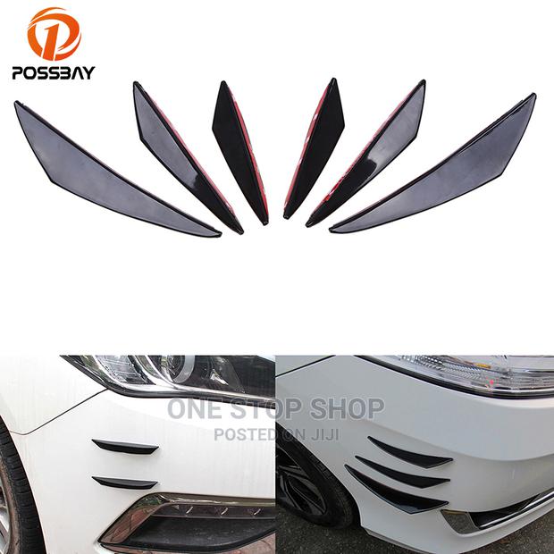 Gloss Black Car Front Bumper Shark Fin - main view