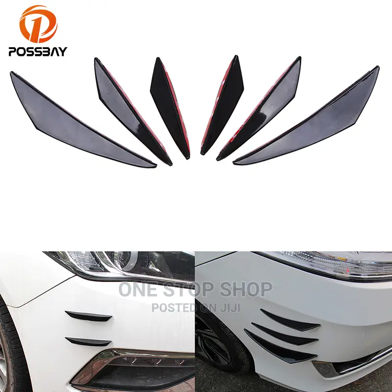 Gloss Black Car Front Bumper Shark Fin