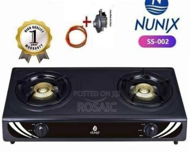Nunix 2 Burner Cooker + Free 6/13 KGS Regulator +2m Pipe