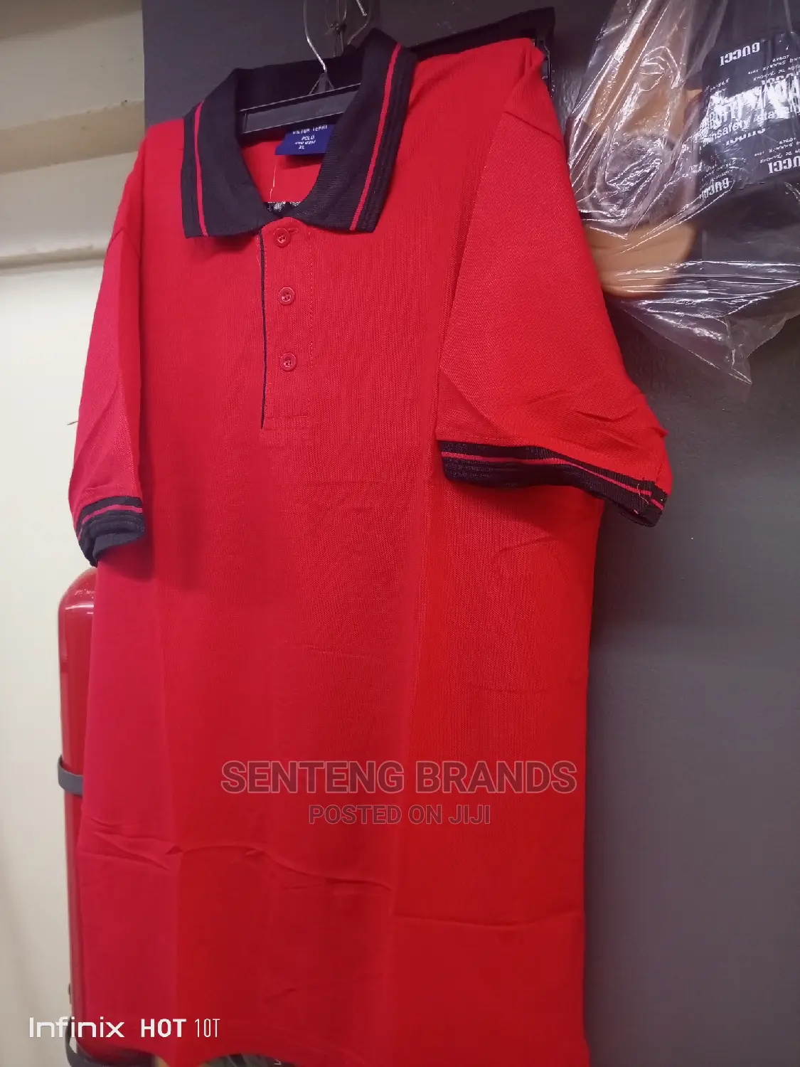 Red Black Color Polo