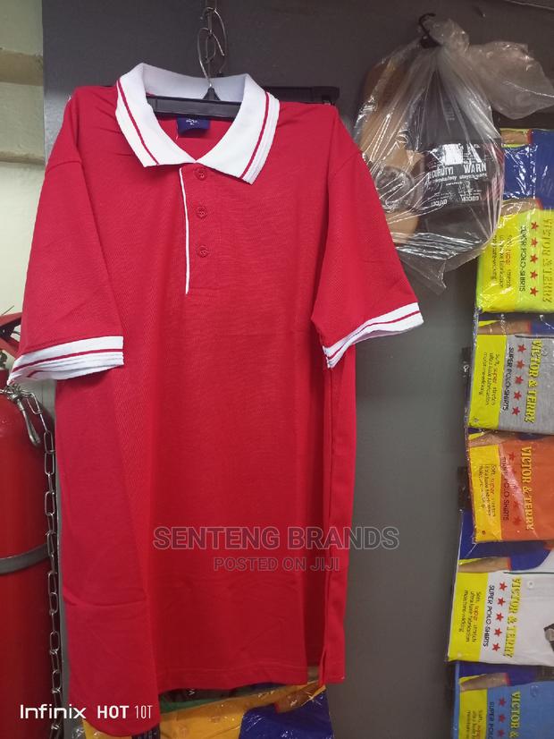 Red Polo T-Shirts With White Color - thumbnail 4