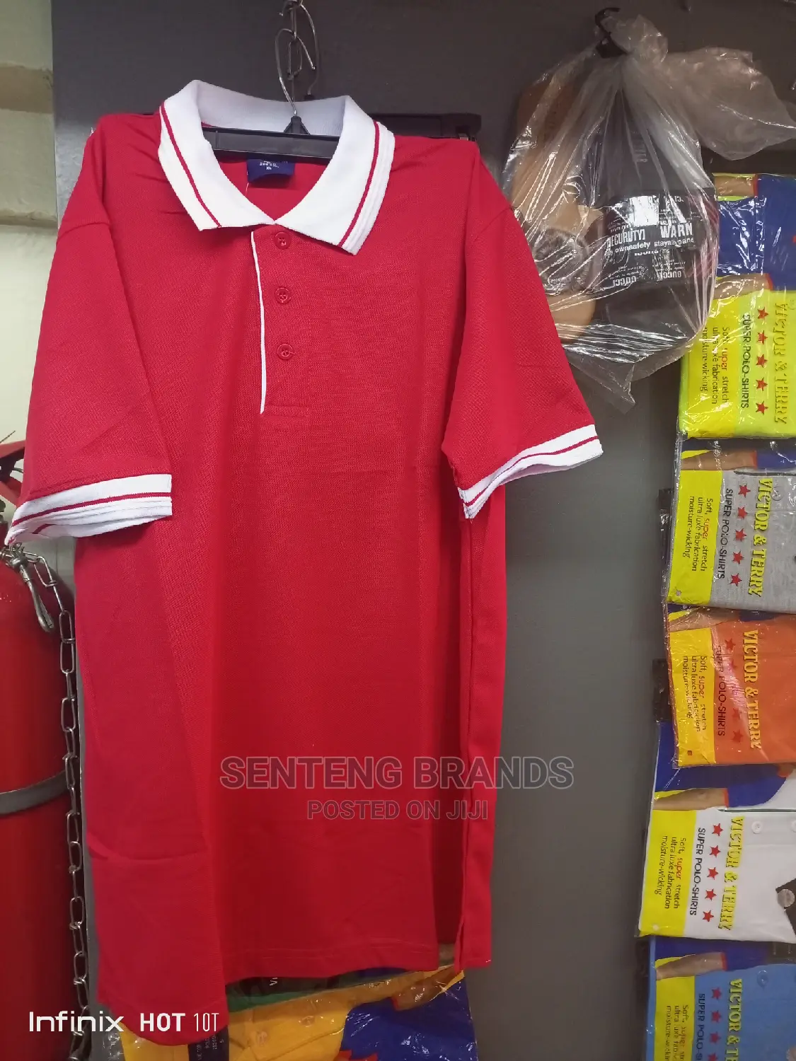 Red Polo T-Shirts With White Color