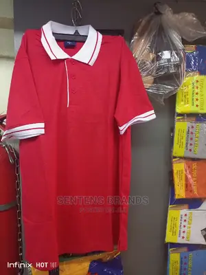 Red Polo T-Shirts With White Color
