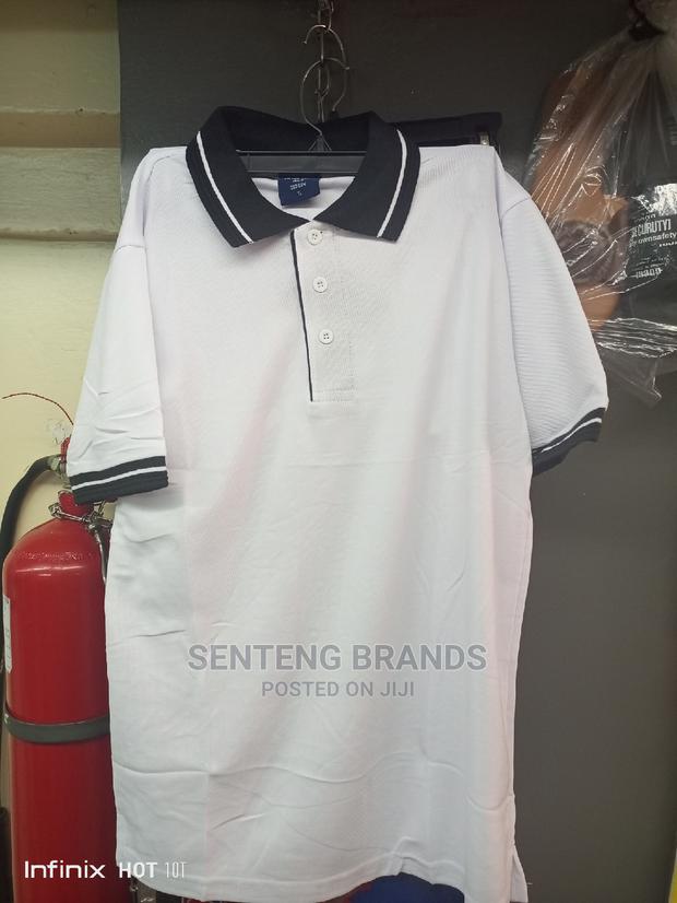 White Polo T-Shirts With Black Color