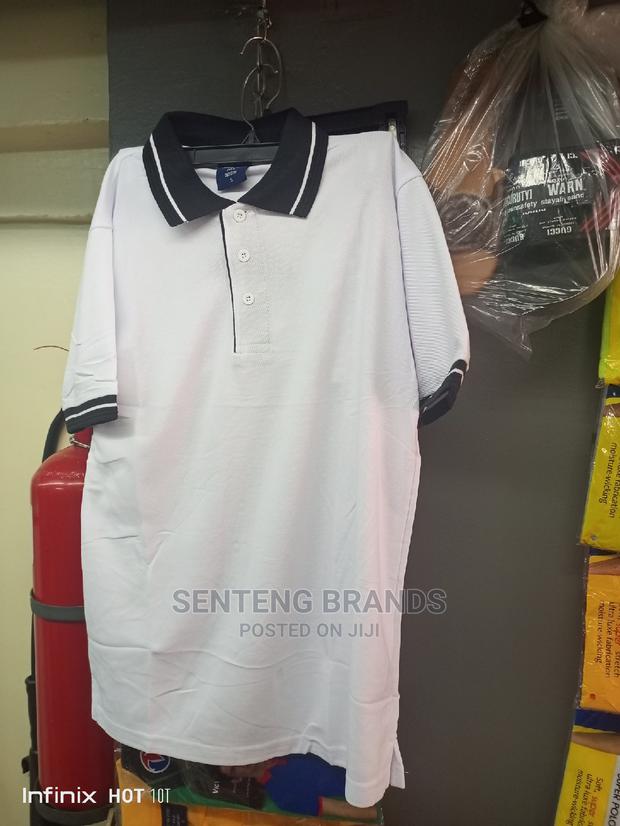 White Polo T-Shirts With Black Color - thumbnail 3