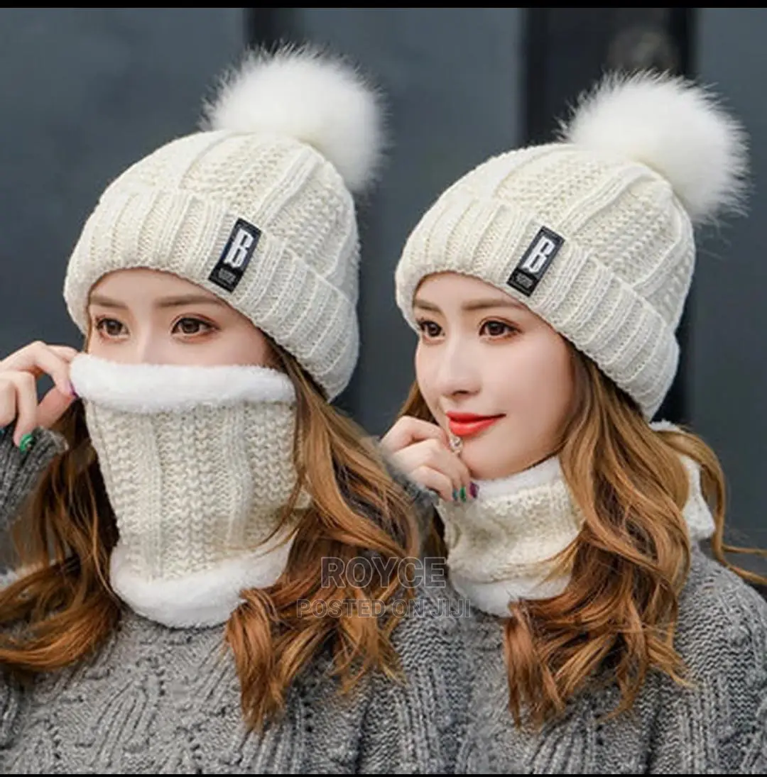 Hat Shawl Beanie Set