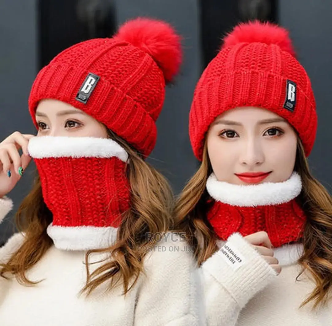 Hat Shawl Beanie Set