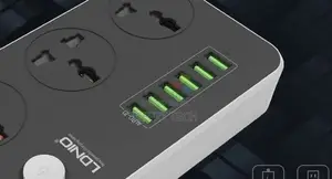 LDNIO – Power Extension With 6 USB Ports Cord 2 Meter