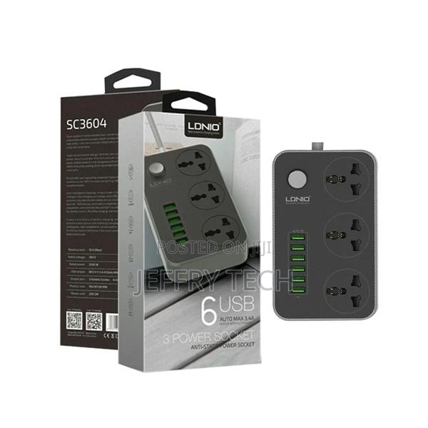 LDNIO – Power Extension With 6 USB Ports Cord 2 Meter - thumbnail 4