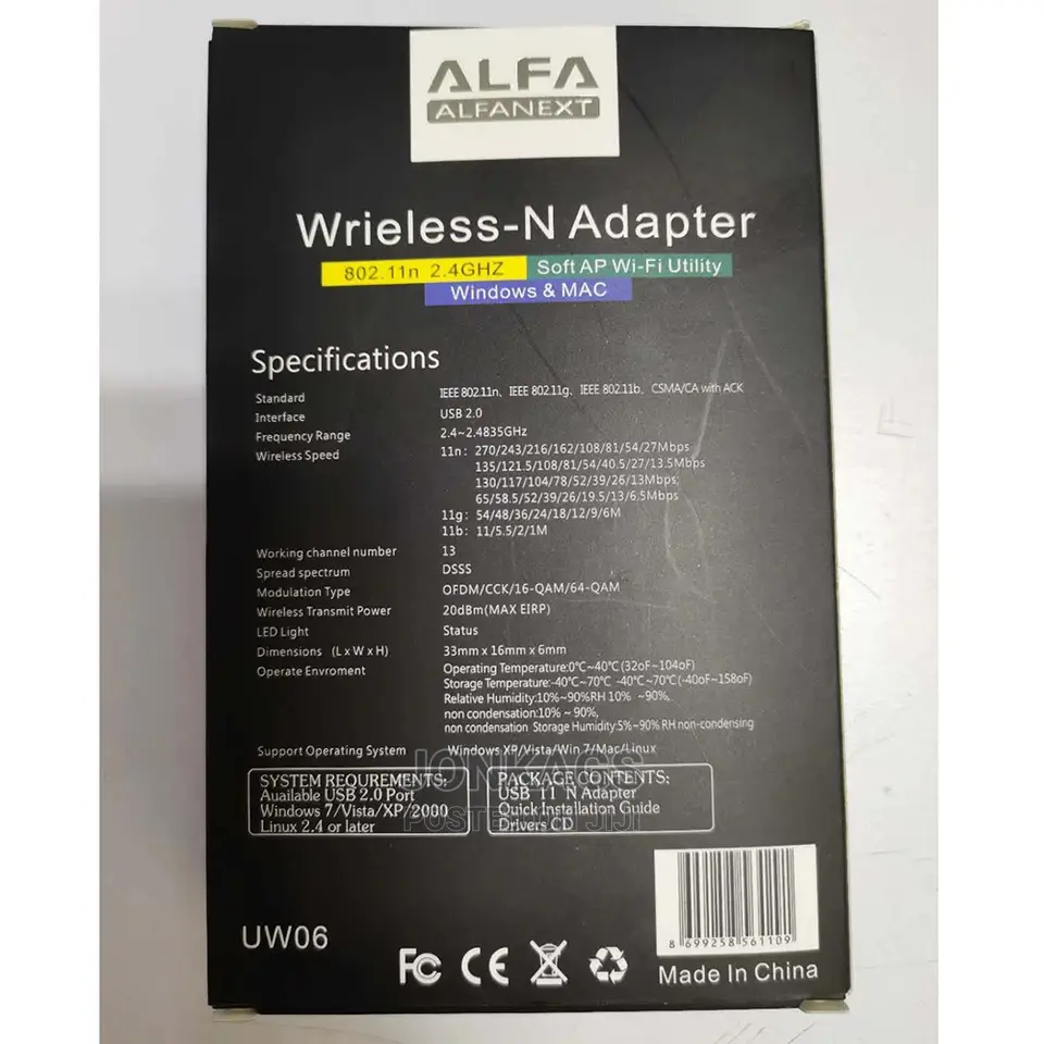 Wifi Adapter Alfa Net W120