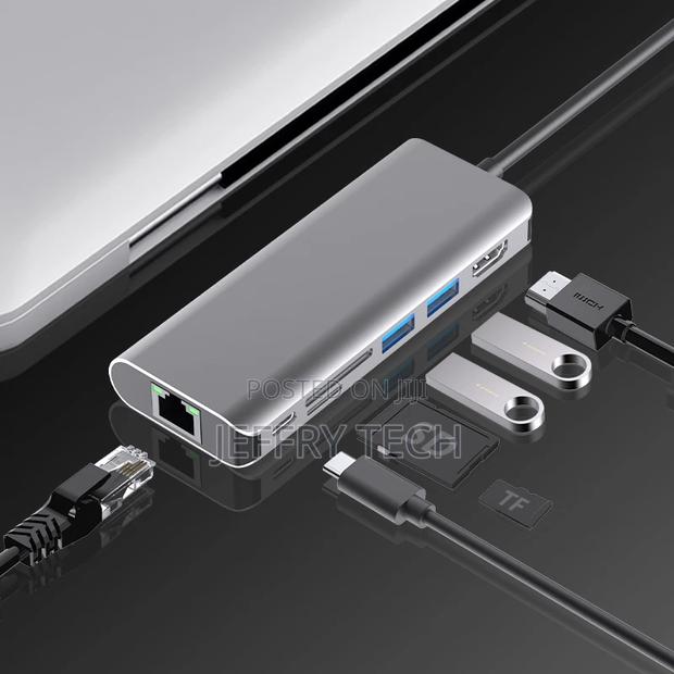 Type C Usb Hub Docking Station 7 in 1 HD 4k Adapter 3.0 USB - thumbnail 2