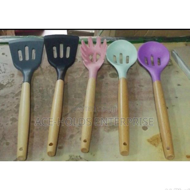 Silicone Spoons Grey, Black, Pink, Mint, Purple