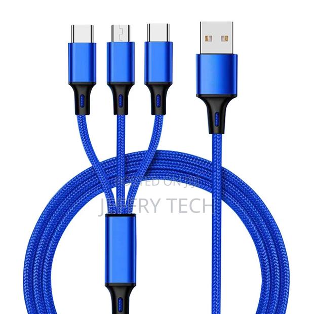3in1 USB Cable for iPhone Fast Charger Charging Cable for Xi - thumbnail 2