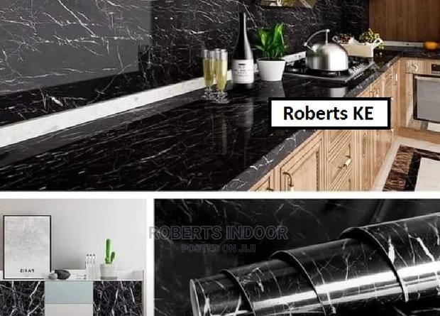 Black Marble Detailed Contact Paper