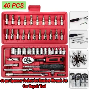 46pcs Maintenance Repair Toolkit Wrench Socket Set