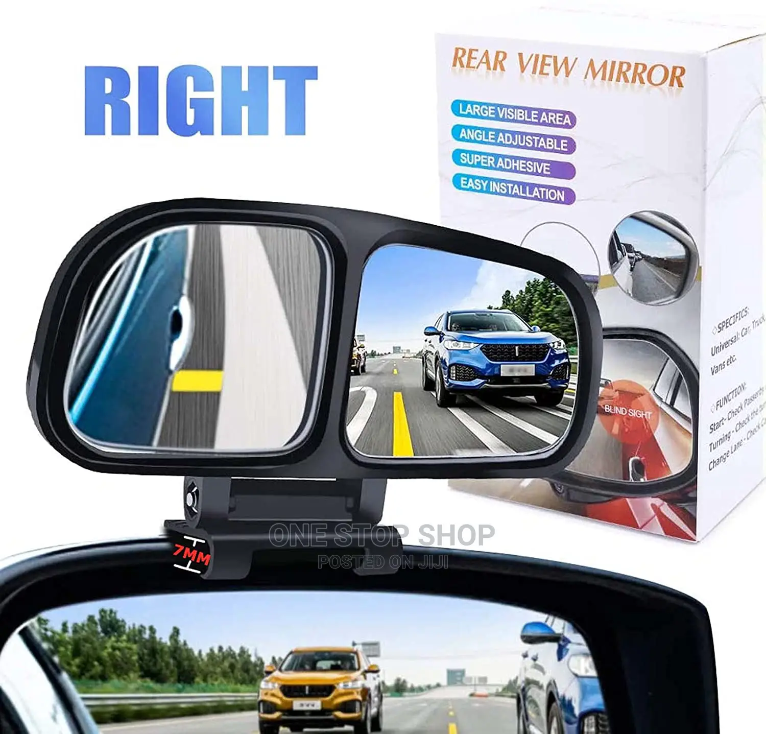 2pair Set 3R Wide Angle Side Rear View Blind Spot Mirror