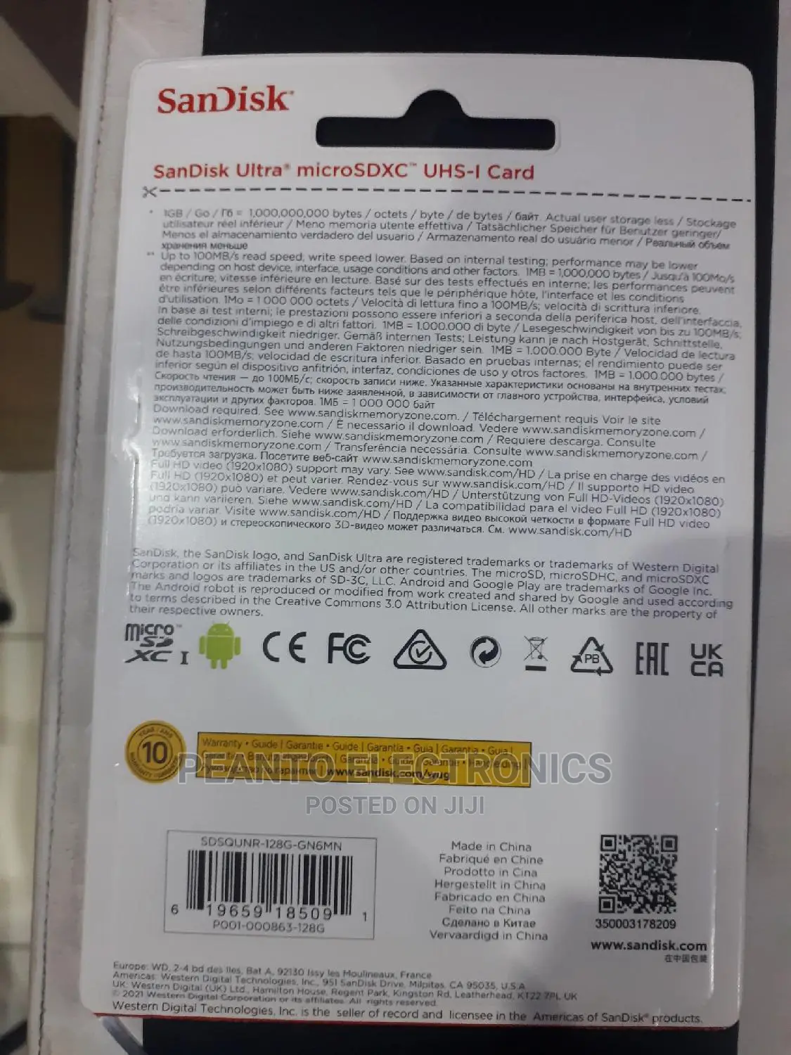Sandisk Ultra Microsdxc Uhs-1 Card
