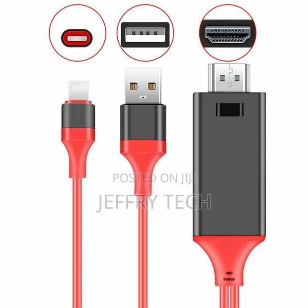 Lightning 8 Pin to Hdmi Cable With USB Charger 1080P HDTV MH