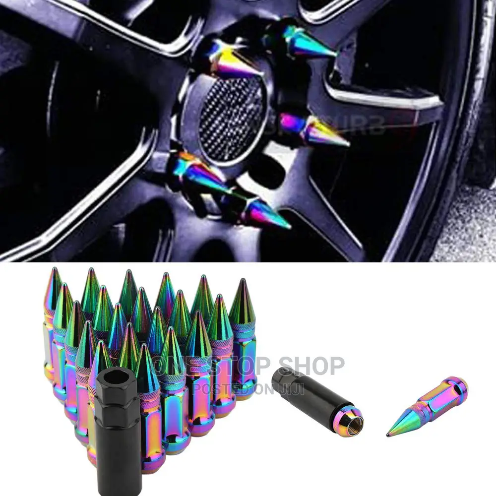 Rainbow Spike Wheel Bullets Nuts