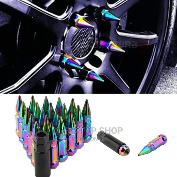 Rainbow Spike Wheel Bullets Nuts - main view