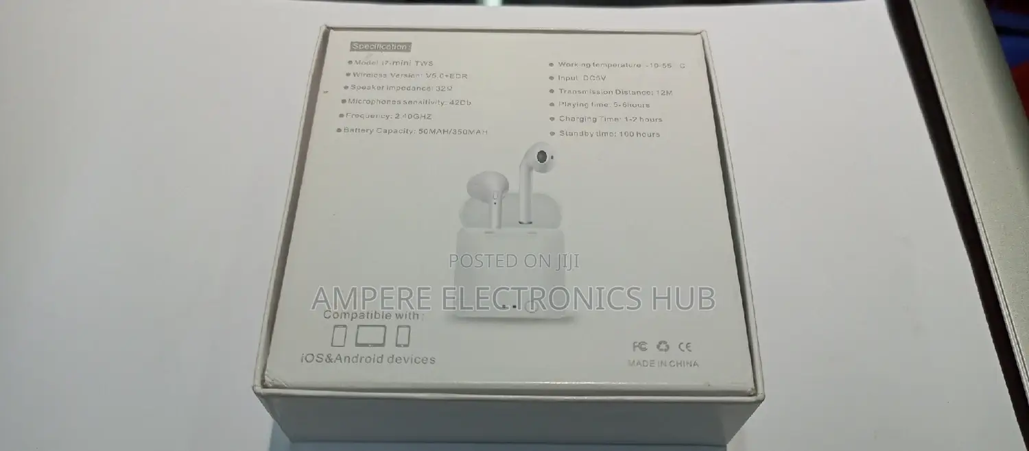 I7 Wireless Bluetooth Ear Pods - 5-6hrs Play Time