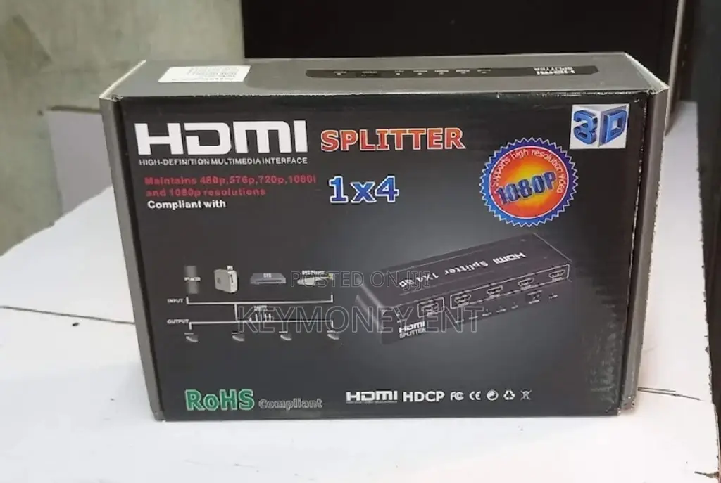 1 by 4 High Definition Multimedia Interface HDMI Splitter