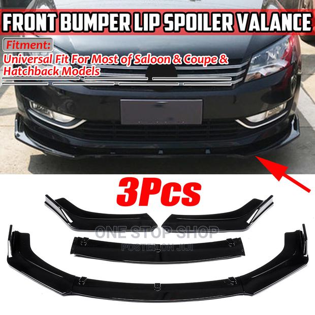 Black Universal Front Bumper Lip - main view