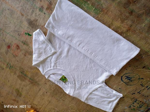 Kids White Plain Cotton T-Shirts - thumbnail 5