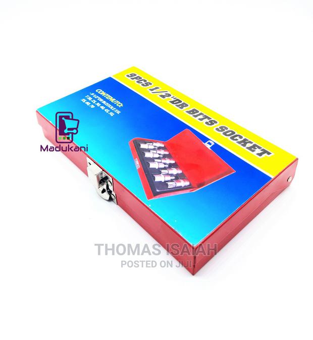 9PCS Half Inch 1/2" Torx Bit Set in Metallic Case - thumbnail 5