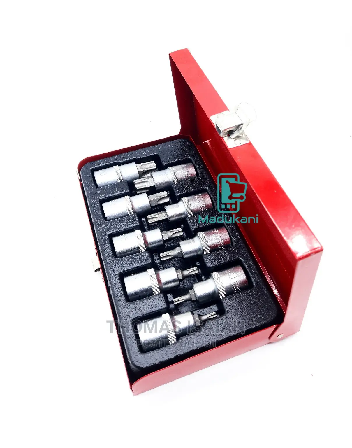 9pcs Half Inch 1/2" Torx Bit Set in Metallic Case