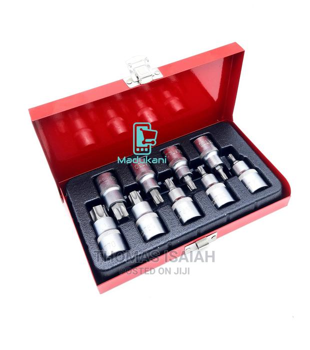 9PCS Half Inch 1/2" Torx Bit Set in Metallic Case - thumbnail 3