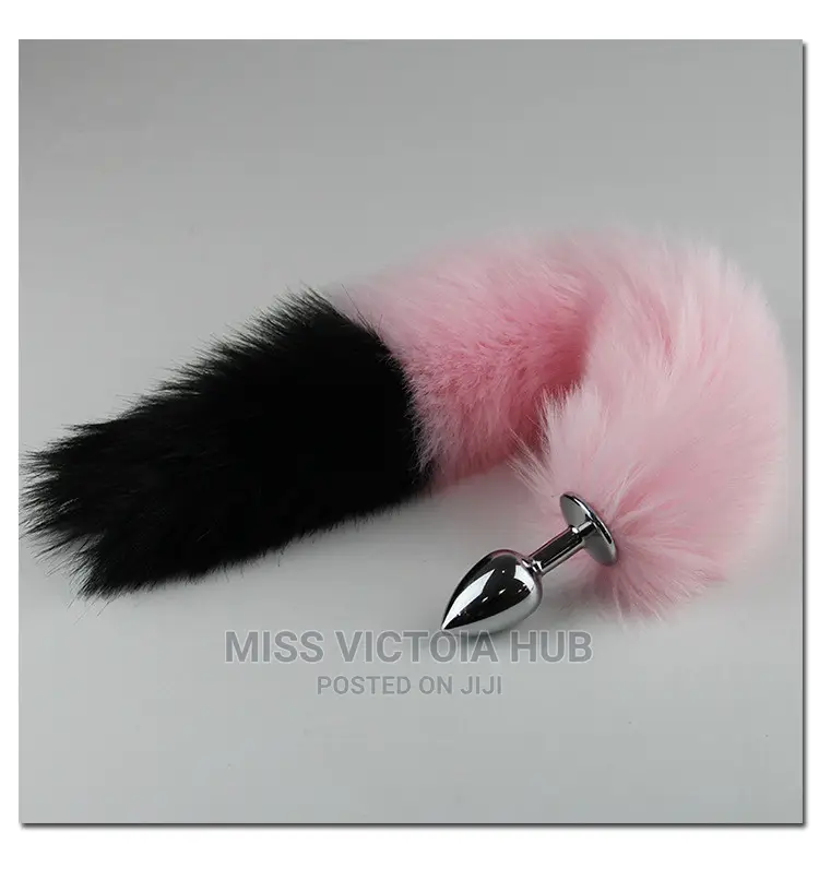 Colorful Faux Fox Tail Metal Anal- Butt Plug