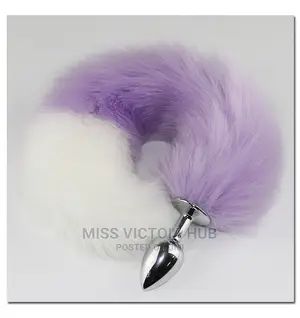 Colorful Faux Fox Tail Metal Anal- Butt Plug