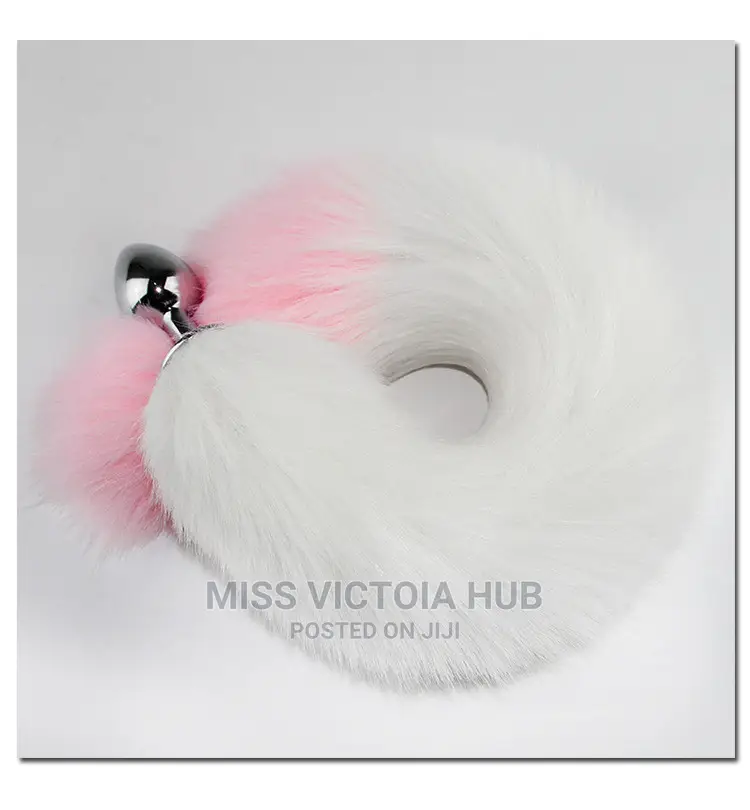 Colorful Faux Fox Tail Metal Anal- Butt Plug