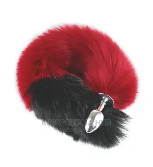Colorful Faux Fox Tail Metal Anal- Butt Plug