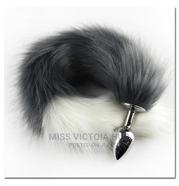 Colorful Faux Fox Tail Metal Anal- Butt Plug