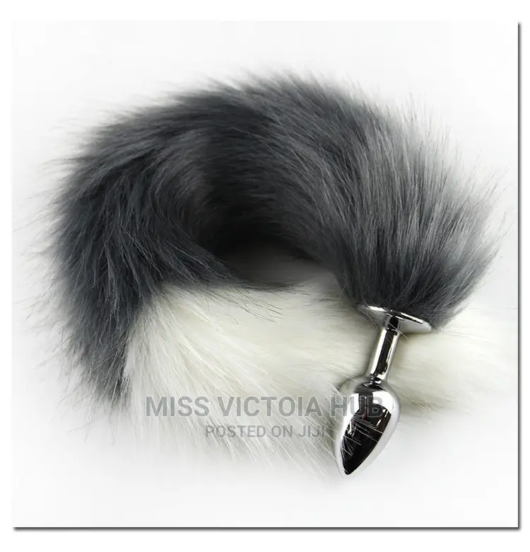 Colorful Faux Fox Tail Metal Anal- Butt Plug