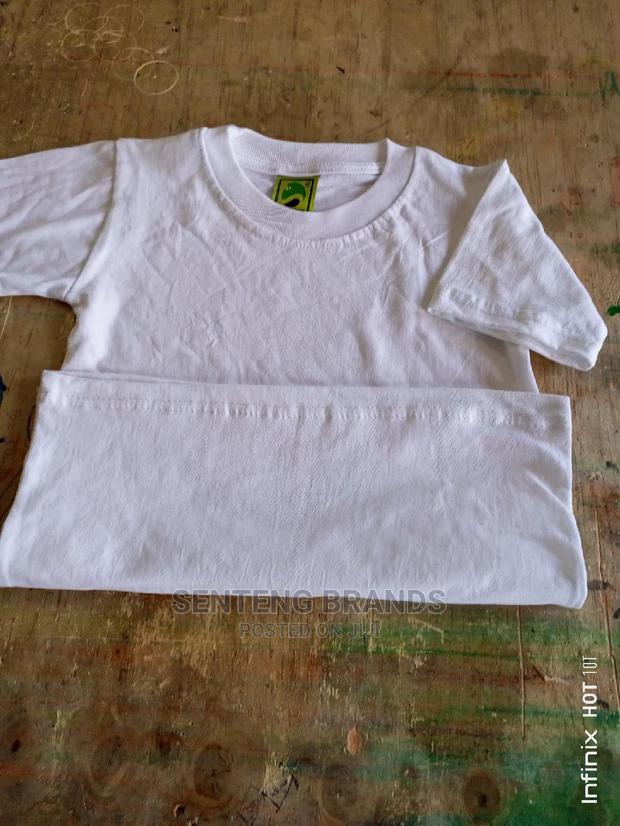 Kids White Plain Cotton T-Shirts