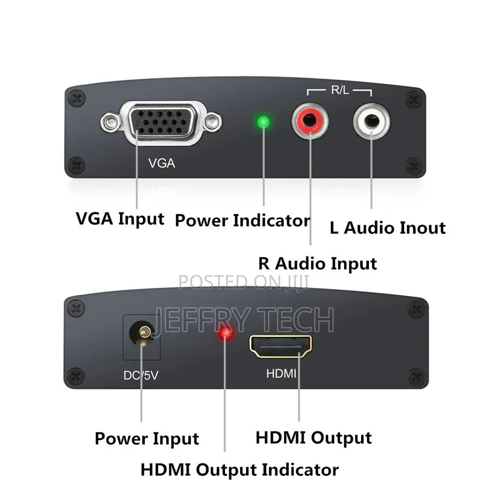 AOEYOO VGA to HDMI Converter With L/R Audio Output Metal