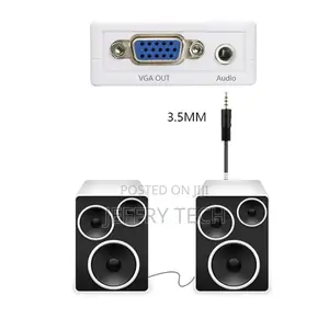 AV to VGA Video Audio Converter Small White Box Is Suitable