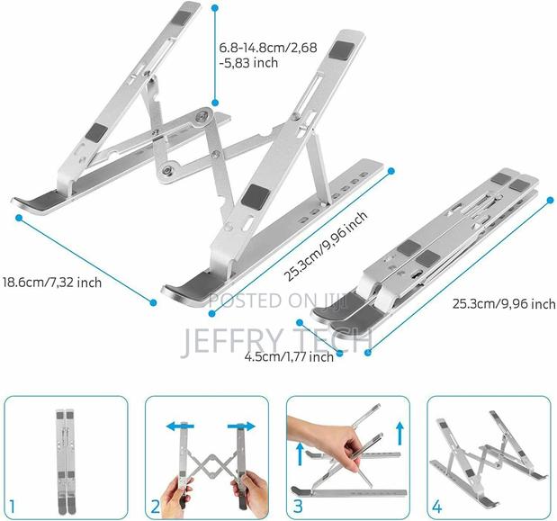 Portable Adjustable Aluminum Alloy Laptop Stand Notebook Tab - thumbnail 3
