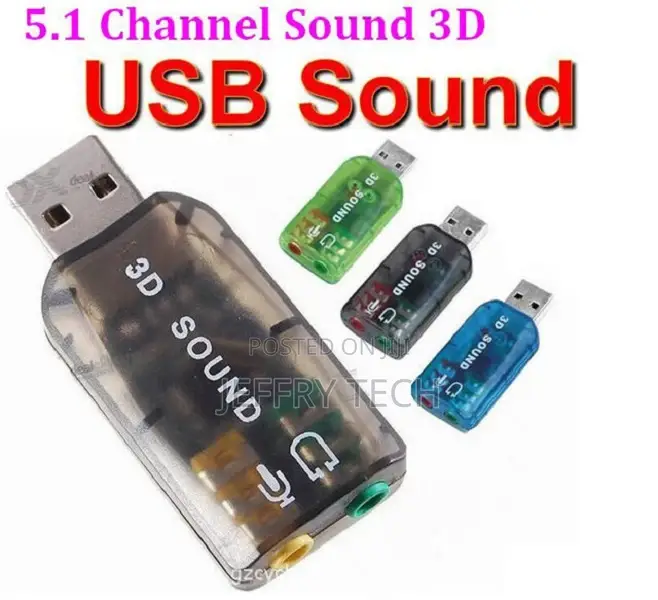 5.1USB to 3.5mm Mic Headphone Jack Stereo Headset 3D Sound C