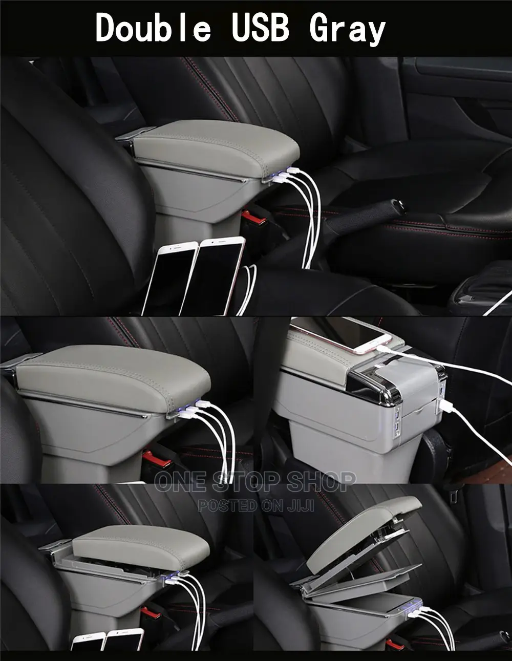Grey Center Console Storage Box Auto Interior