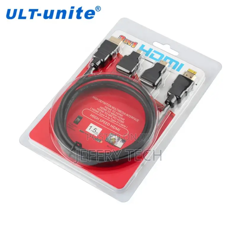 Cable HDMI 3 en 1 Mini Micro HDMI to HDMI Cable 1.5m