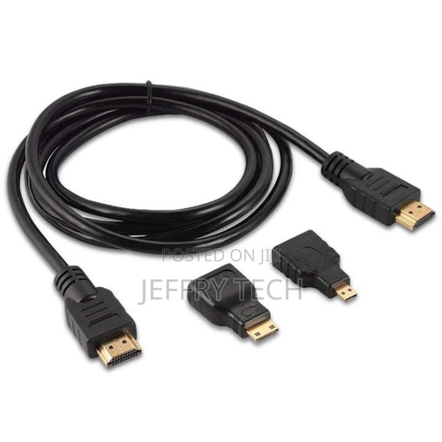 HDMI Cable 3 in 1 With Mini Hdmi and Micro Hdmi Converters M - thumbnail 2