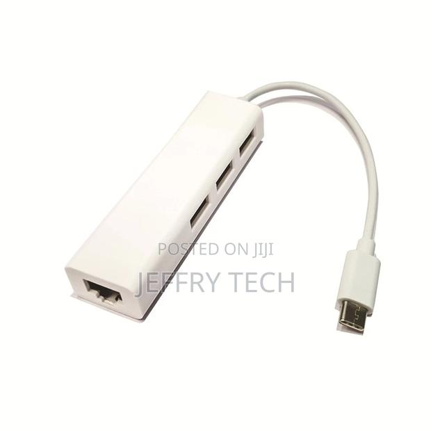 Type-C to Rj45 Hub 3in1 USB2.0 USB C to Ethernet Adapter Sup - thumbnail 4