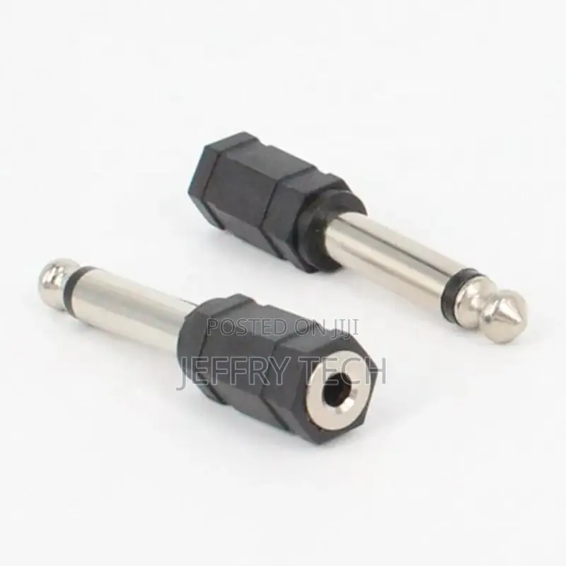 6.35mm 1/4" TS Mono Male Jack Plug to 3.5mm 1/8 Inch Mono Fe