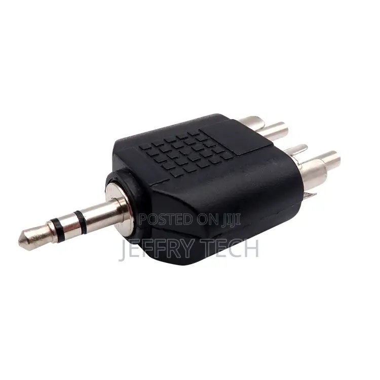 3.5mm Male to 2RCA Male Adapter 3.5/2rca Converter Black Pla