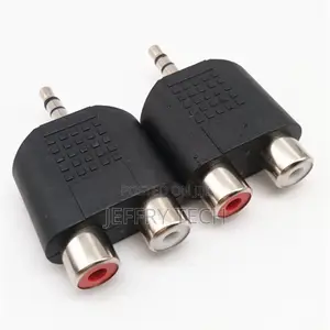 3.5mm Male Plug to 2 RCA Female Socket White Left Channel Re